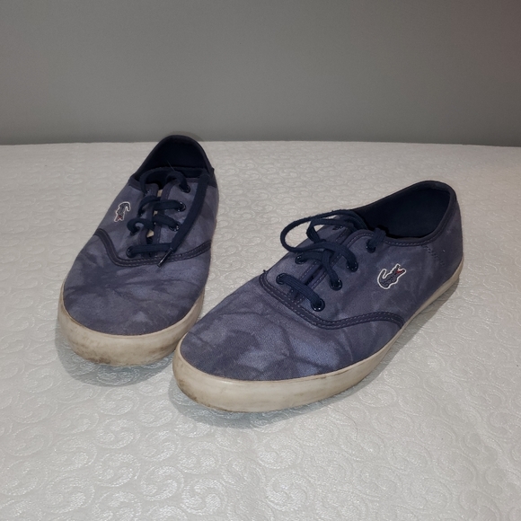 Women's Lacoste Blue Canvas Sneakers - Picture 2 of 5